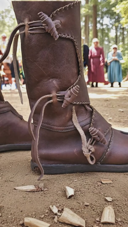 Brown Medieval Leather Boots