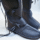 Black medieval leather boots for Viking costume