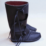 Handmade black LARP boots for fantasy outfit