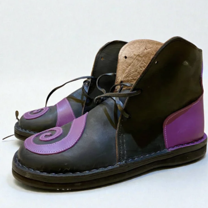 Viking leather shoes for medieval reenactment
