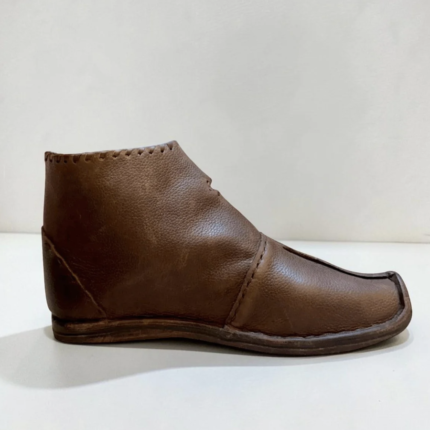 Viking shoes made from genuine leather for historical reenactment